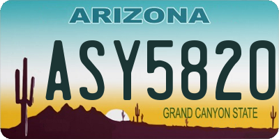 AZ license plate ASY5820
