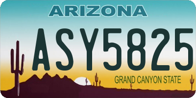 AZ license plate ASY5825