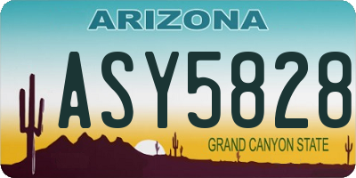 AZ license plate ASY5828