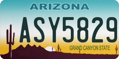 AZ license plate ASY5829