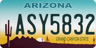 AZ license plate ASY5832