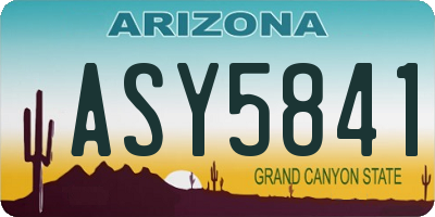 AZ license plate ASY5841