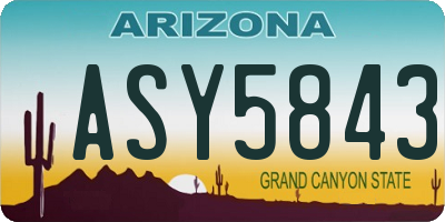 AZ license plate ASY5843