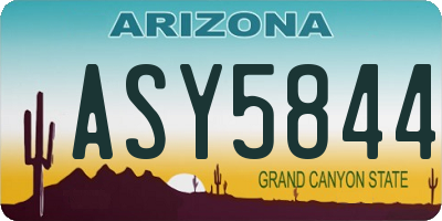 AZ license plate ASY5844