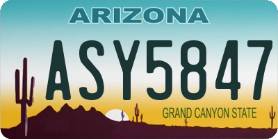 AZ license plate ASY5847