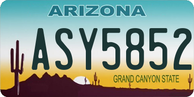 AZ license plate ASY5852