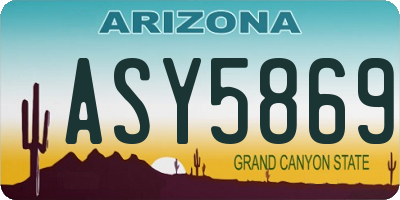 AZ license plate ASY5869