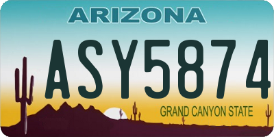 AZ license plate ASY5874