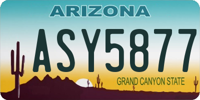 AZ license plate ASY5877