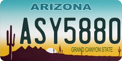 AZ license plate ASY5880