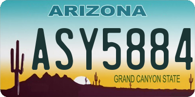 AZ license plate ASY5884