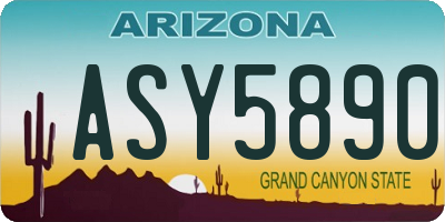 AZ license plate ASY5890