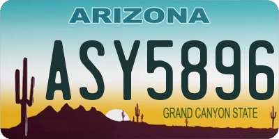 AZ license plate ASY5896