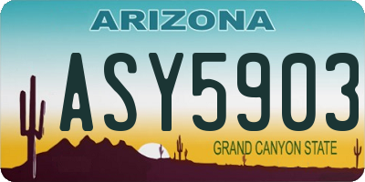 AZ license plate ASY5903