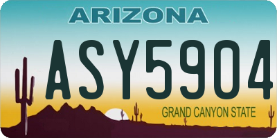 AZ license plate ASY5904