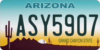 AZ license plate ASY5907