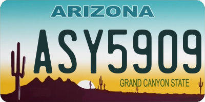 AZ license plate ASY5909