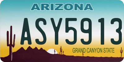 AZ license plate ASY5913