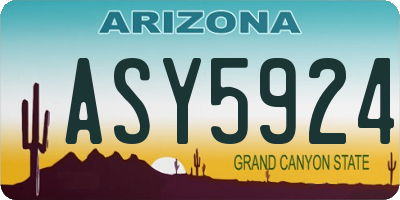 AZ license plate ASY5924