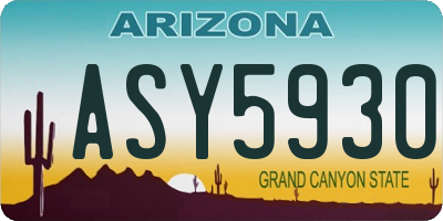AZ license plate ASY5930