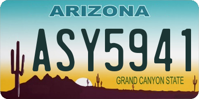 AZ license plate ASY5941
