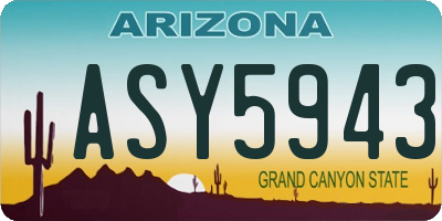 AZ license plate ASY5943