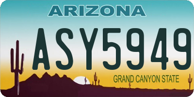 AZ license plate ASY5949