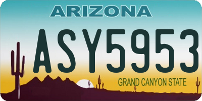 AZ license plate ASY5953