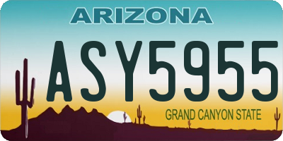 AZ license plate ASY5955