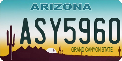 AZ license plate ASY5960