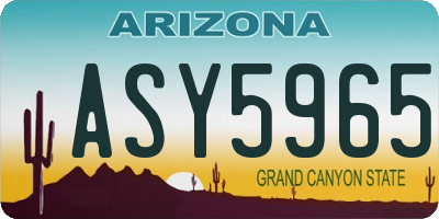 AZ license plate ASY5965