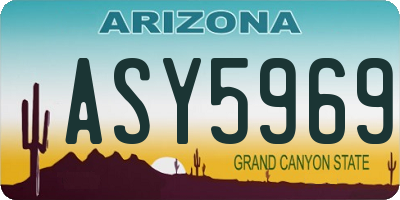 AZ license plate ASY5969