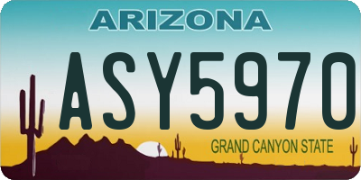 AZ license plate ASY5970