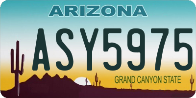 AZ license plate ASY5975