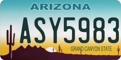 AZ license plate ASY5983