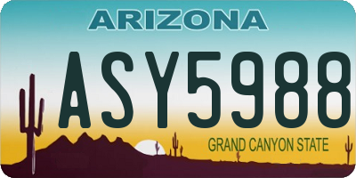 AZ license plate ASY5988
