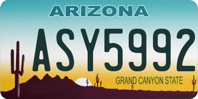 AZ license plate ASY5992
