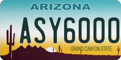 AZ license plate ASY6000