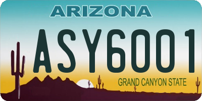 AZ license plate ASY6001