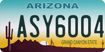 AZ license plate ASY6004