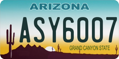 AZ license plate ASY6007