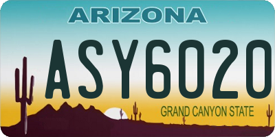 AZ license plate ASY6020