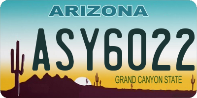 AZ license plate ASY6022