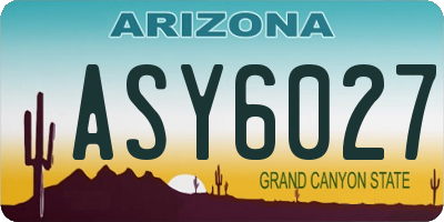AZ license plate ASY6027