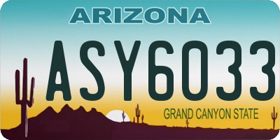 AZ license plate ASY6033