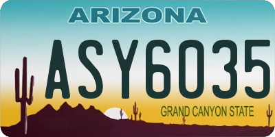 AZ license plate ASY6035