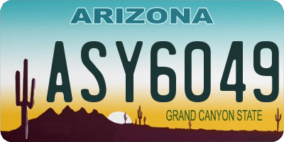 AZ license plate ASY6049