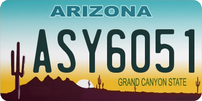 AZ license plate ASY6051
