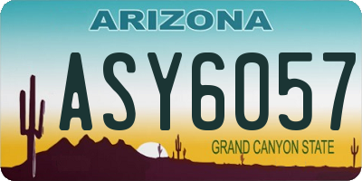 AZ license plate ASY6057
