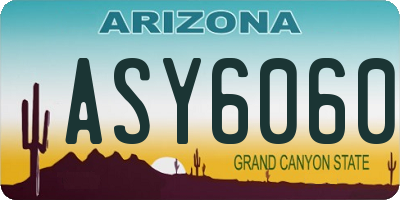 AZ license plate ASY6060